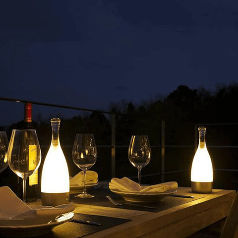 Oplaadbaar decoratief nachtlampje in de vorm van een wijnfles